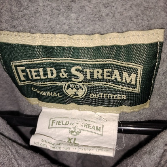 Vtg Shirt Field & Stream Mens XL Flannel Gray Lng Sleeve Heavyweight 100% Cotton - Picture 4 of 7